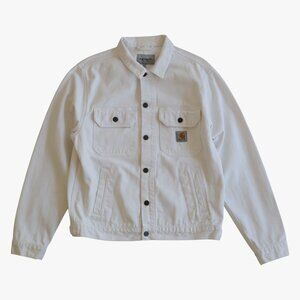 (RARE) CARHARTT WIP | 100% COTTON RELAXED WHITE DENIM JEAN JACKET